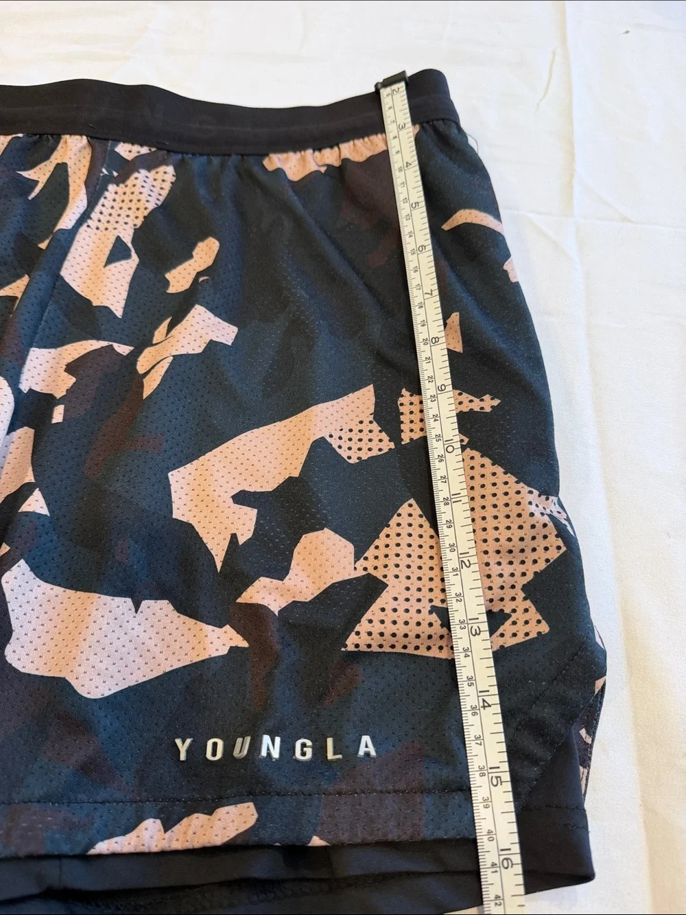 T0309202 YoungLA Black Athletic Shorts black with Gold Print SZ L